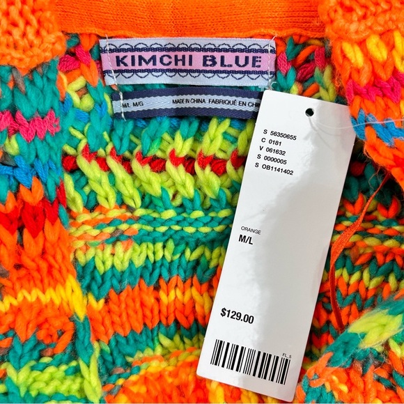 Urban Outfitter Kimichi Blue Crochet Poncho/Cardigan Pride/ Rainbow - Picture 5 of 6